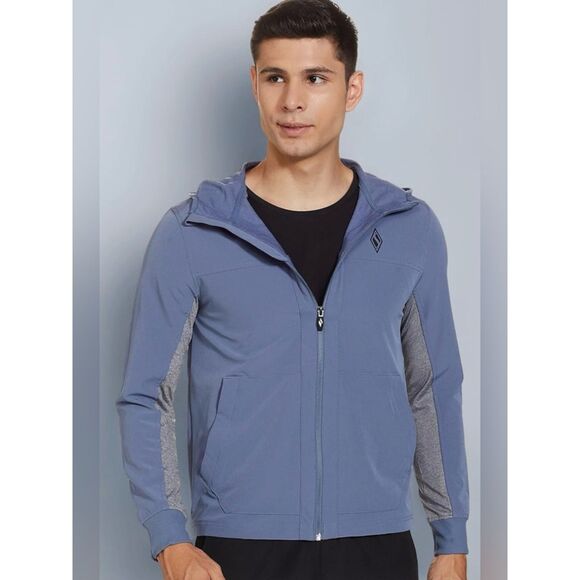 Skechers Other - Skechers Men's Hooded Full-Zip Windbreaker in Dusty Blue
